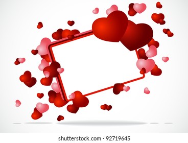Greeting card with two hearts vector illustration