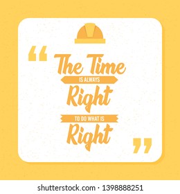 greeting card type design vector elements. typography lettering quote vector poster, The time is always right to do what is right