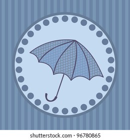 greeting card with umbrella in a circle