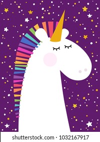 Greeting card with unicorn