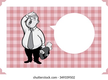 Greeting card with upset manager - add your custom text