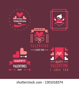 Greeting Card Valentine Abstract Set Idea Business Logo