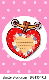 Greeting card valentine day cartoon illustration