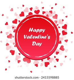 Greeting card of Valentine day with dandelion flower and hearts. February 14 holiday of love. Congratulation with Love. Vector illustration for postcards, banners, backgrounds and wallpapers.