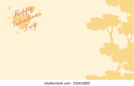 Greeting card valentine with tree background