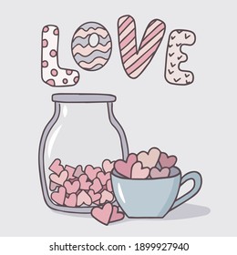 Greeting card for Valentines day, birthday, holiday.