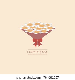 Greeting card with Valentine's Day. A declaration of love. I love you.