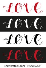 Greeting card for Valentine's day with lettering on the theme of Love. Vector illustration. Handwritten phrase for greeting card, prints, stickers or social media.
