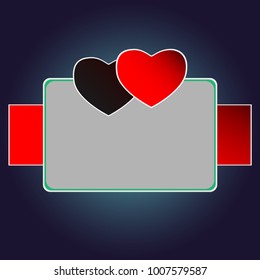 Greeting card, Valentine's Day, message with hearts, blue background.