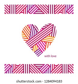 Greeting card with Valentine's Day, Mother's Day, wedding, International Women's Day, birthday. Abstract heart.  Vector.