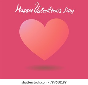 Greeting card with Valentine's Day on a pink background.
