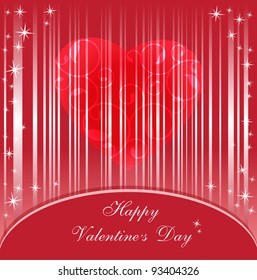 Greeting card for Valentine's Day with a red heart