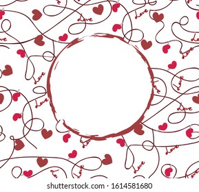 Greeting card for Valentine's Day. Romantic. love. wedding invitation. place for writing text. garland of hearts. Flyers, invitation, poster, brochure, banner. vector eps 10. frame