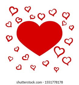 Greeting card for Valentine's Day. Sign I love you. Vector love postcard for Happy Mother's, Valentine's Day or birthday greeting card design. Holiday concept. Vector illustration.