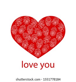 Greeting card for Valentine's Day. Sign I love you. Vector love postcard for Happy Mother's, Valentine's Day or birthday greeting card design. Holiday concept. Vector illustration.