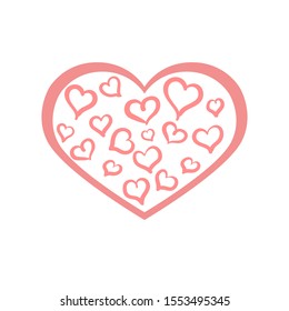 Greeting card for Valentine's Day. Sign I love you. Vector love postcard for Happy Mother's, Valentine's Day or birthday greeting card design. Holiday concept. Vector illustration.