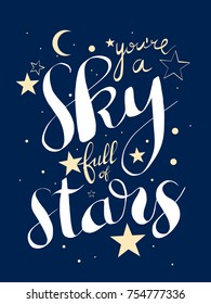 greeting card for Valentine's Day with a sign you're a sky full a stars