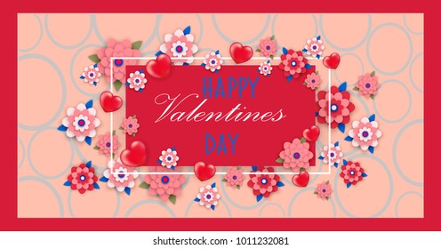 Greeting card. Valentine's Day. Vector illustration. Banner, background.