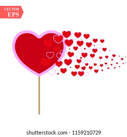 Greeting card for Valentine's day. Vector image of a heart.