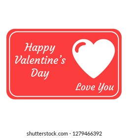 Greeting Card for Valentines Day. Vector Illustration isolated on white background.