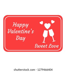 Greeting Card for Valentines Day. Vector Illustration isolated on white background.