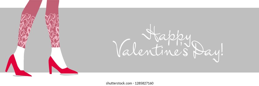 Greeting Card for Valentines Day. Vector Illustration. 