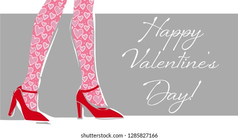 Greeting Card for Valentines Day. Vector Illustration. 