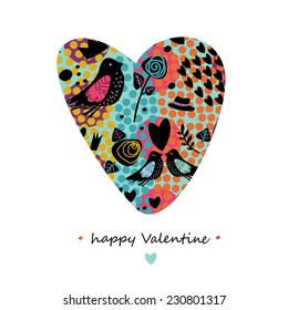 Greeting card for Valentine's day. Vector image.