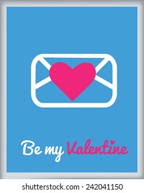 Greeting card for Valentine's day with vector icon - hearts