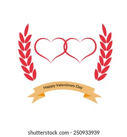 Greeting card with Valentine's Day. Vector illustration.