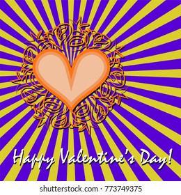 Greeting card with Valentine's Day. Vector illustration