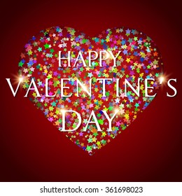 Greeting Card with Valentine's Heart. Vector illustration