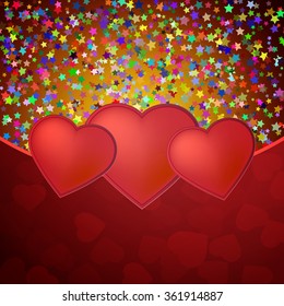 Greeting Card with Valentine's Heart. Vector illustration
