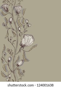 Greeting card with a variety of flowers