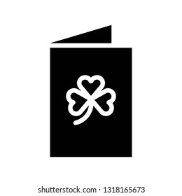 Greeting card vector, Feast of Saint Patrick solid style icon