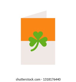 Greeting card vector, Feast of Saint Patrick flat style icon