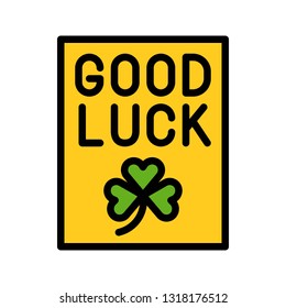 Greeting card vector, Feast of Saint Patrick filled style icon editable outline