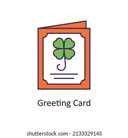 Greeting Card Vector Filled Outline Icon Design illustration. St Patrick's Day Symbol on White background EPS 10 File