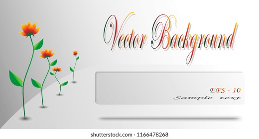 greeting card with vector flowers