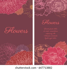 greeting card vector flowers