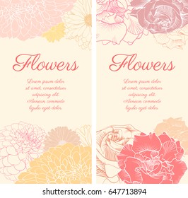 greeting card vector flowers