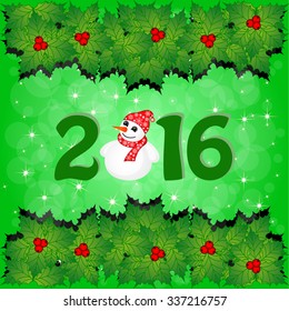 Greeting card Vector illustration, Christmas banner. Christmas wreath