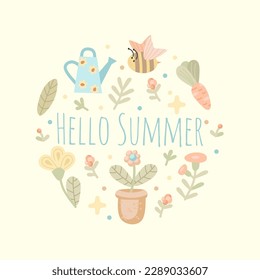 Greeting card vector illustration. Hand drawn