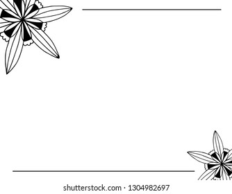 Greeting card in vector with mandala, isolated on white background.  Free space for text. Decorative background. Illustration. Template for print