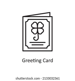 Greeting Card Vector Outline Icon Design illustration. St Patrick's Day Symbol on White background EPS 10 File
