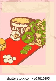 Greeting card with vegetables