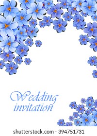 Greeting card, watercolor, can be used as invitation card for wedding, birthday and other holiday and summer background. Vector illustration