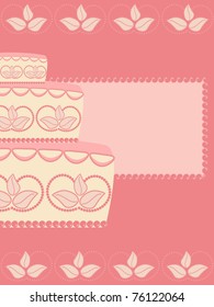 Greeting card with wedding cake pattern