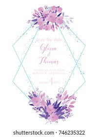 Greeting card for the wedding day with a bouquet of flowers. Flower composition to a celebratory event. Vector illustration