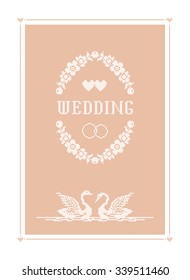 Greeting card. Wedding invitation. Vector illustration.
